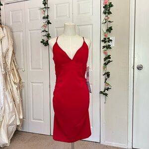 Emerald Sundae Vibrant Red Backless Dress